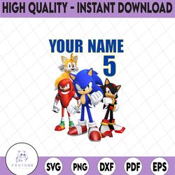 sonic birthday png sonic party theme png personalized png family gift birthday png - custom name and age