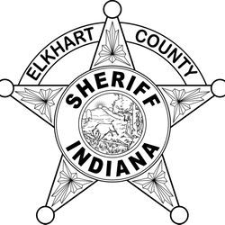 INDIANA SHERIFF BADGE ELKHART COUNTY VECTOR FILE Black white vector outline or line art file