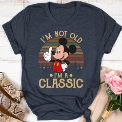 funny mickey mouse shirt, im not old, im a classic, v