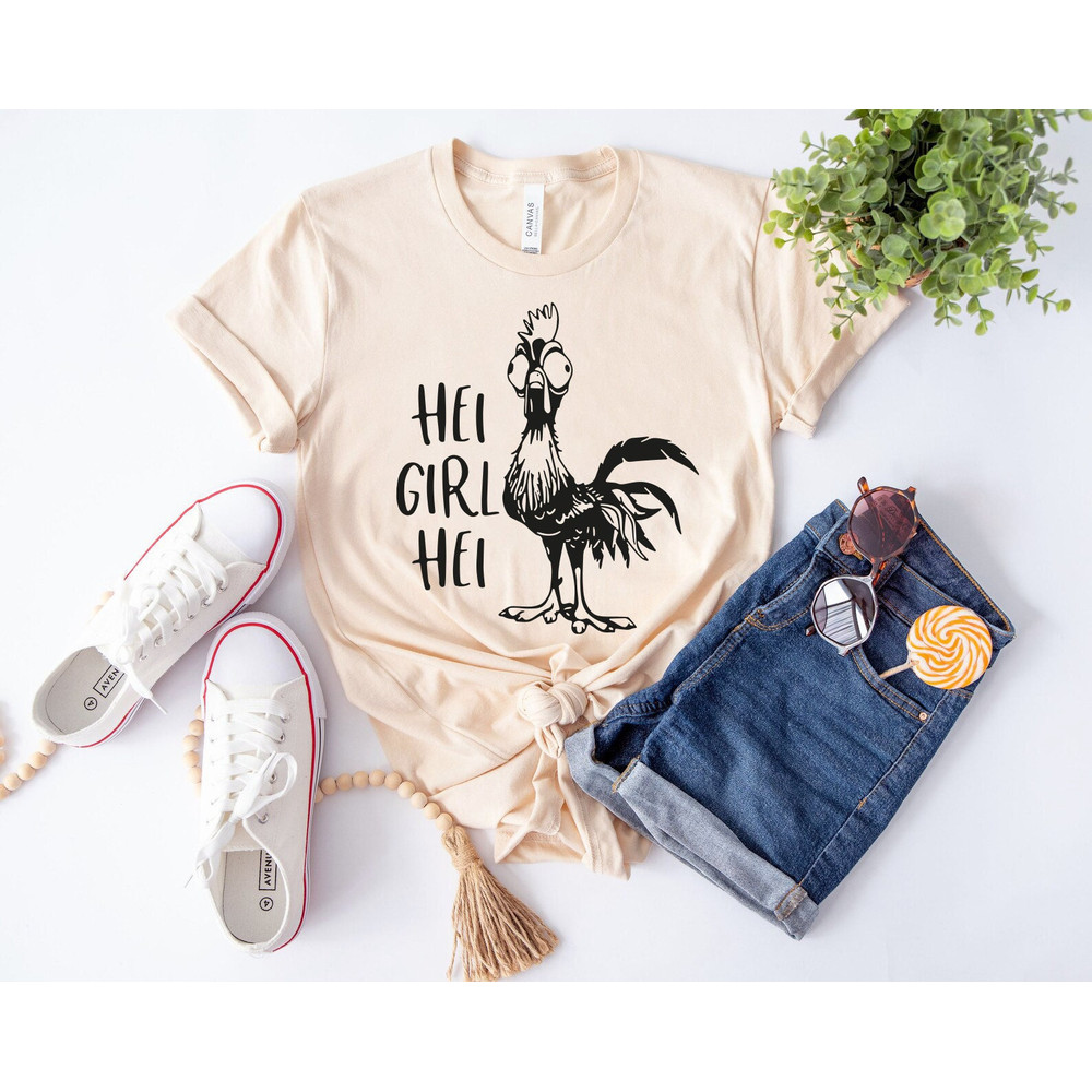 Hei Girl Hei Shirt, Disney Moana Hei Hei T-Shirt, Disney Vacation Shirt, Gift for Women, Moana T-Shirt, Rooster Shirt, Moana Gifts - 1.jpg