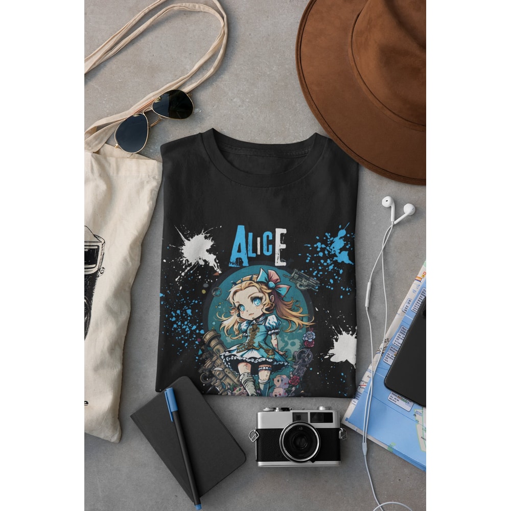 Alice Steampunk Wonderland Shirt, Alice Shirt, Steampunk T Shirt, Anime Style Shirt, Digital Art Shirt, Wonderland Shirt, Crazy Shirt - 5.jpg