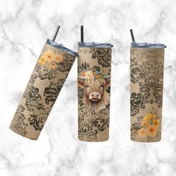 highland bull tumbler, highland skinny tumber