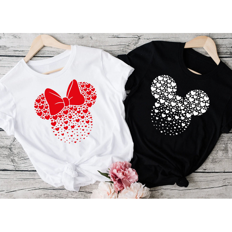 Mickey and Minnie Ears With Heart Tshirt For Valentines Day, Disneyworld Valentines Travel Shirts, Valentine's Day Disney Matching Shirt - 1.jpg