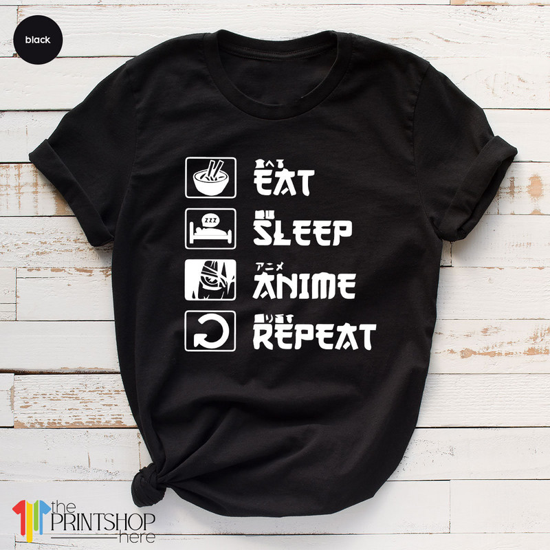 Anime TShirt, Anime T Shirt, Korean Drama Shirt, Japanese Manga Shirt, Eat Sleep Anime Repeat, Otaku TShirt, Anime Lover Gift - 4.jpg