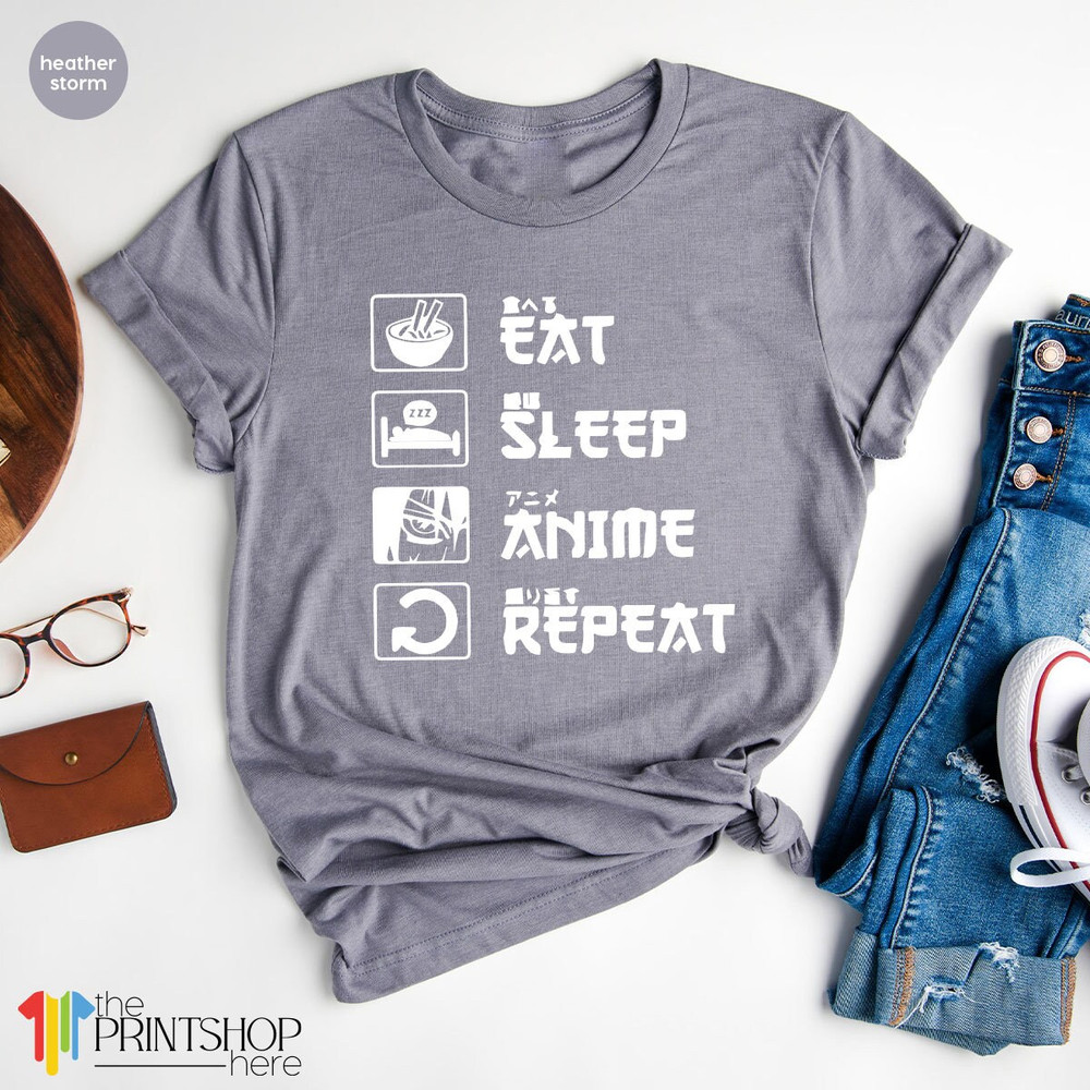 Anime TShirt, Anime T Shirt, Korean Drama Shirt, Japanese Manga Shirt, Eat Sleep Anime Repeat, Otaku TShirt, Anime Lover Gift - 7.jpg