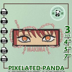 makima embroidery design file, chainsaw man anime embroidery design, machine embroidery design file, instant download