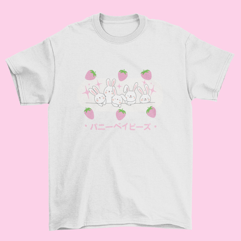 Bunny Babies T-Shirt Cute T-Shirt, Kawaii T-Shirt, Cute Gift, Pink T-Shirt, Aesthetic T-Shirt, Anime T-Shirt, Kawaii Clothing - 4.jpg
