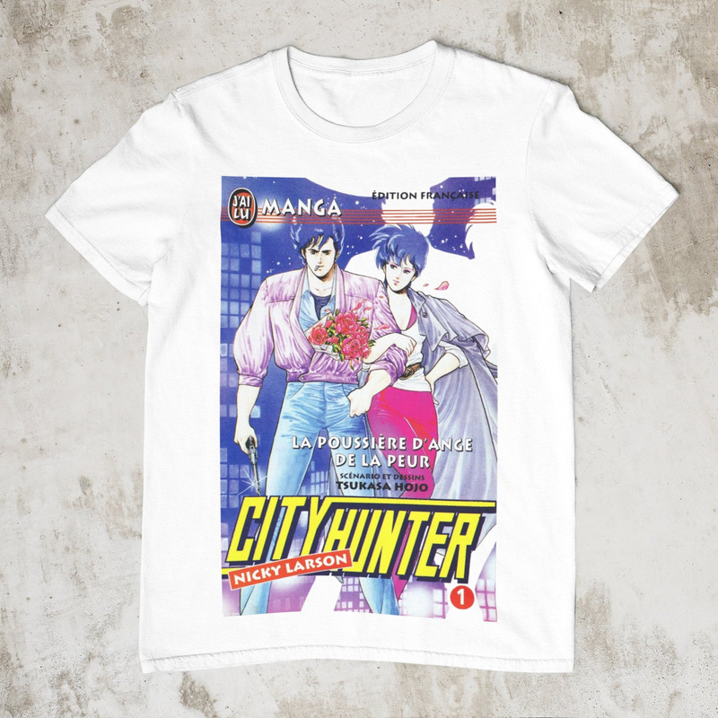 City Hunter Unisex T Shirt Vintage Anime Tee , Anime Gift, Manga Shirt, Anime T Shirt, 90s Anime, Harajuku clothing, Japanese aesthetic tee - 1.jpg