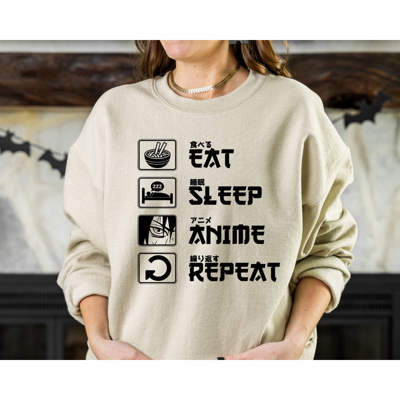 Eat Sleep Anime Repeat T-shirt, Funny Anime Shirt for Men Women, Anime Manga Lover Gift, Anime Gift Tshirt, Japan Culture Present Shirt - 3.jpg