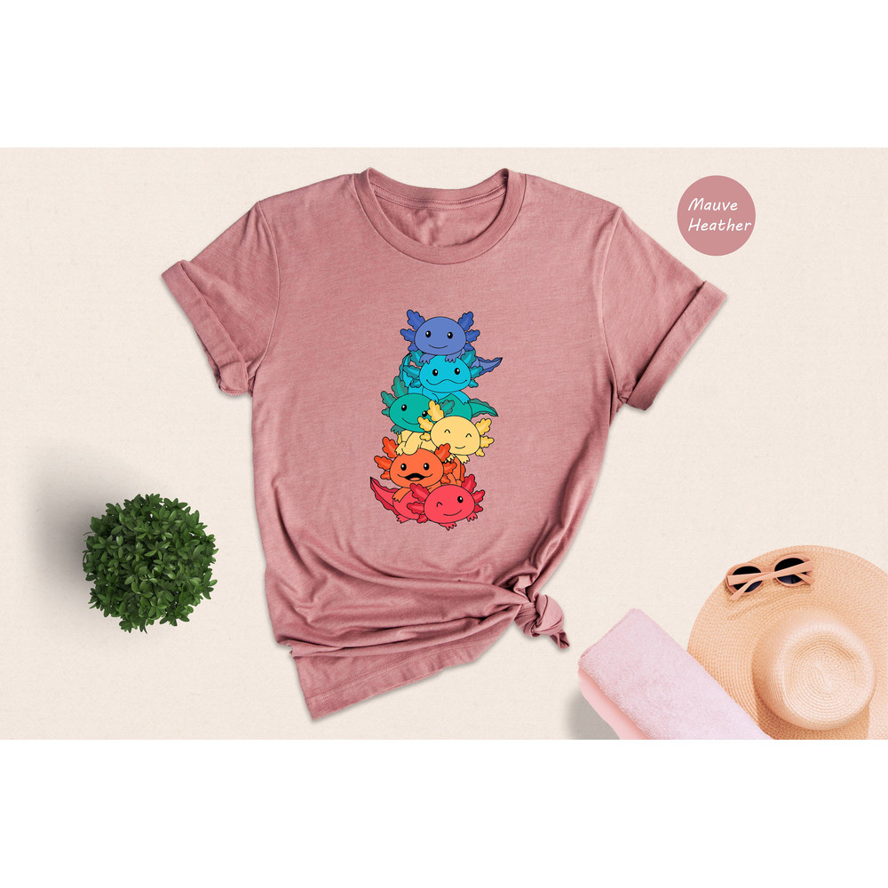 Gay Pride Axolotl T-shirt, LGBT Kawaii Axolotl Tee, Cute Anime Rainbow Gift, Gay Pride LGBTQ Shirt, Lesbian Gift - 4.jpg