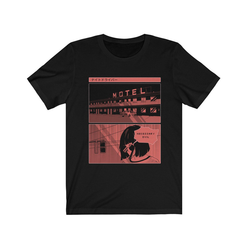 Japanese Manga T-shirt, Necessary Evil, Anime Aesthetic Shirt, Edgy Clothing, Sad Girls Tee, Cute Kawaii, Unisex Soft Cotton Tee - 1.jpg
