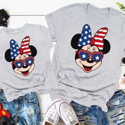 usa flag minnie shirt, usa flag ears girl shirt, 4th