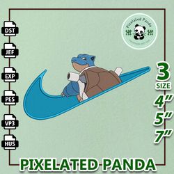 nike squirtle embroidery design file, pokemon anime embroidery design, machine embroidery design file, instant download