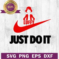 monkey d luffy just do it nike svg, luffy nike logo svg, luffy one piece x nike logo svg