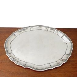 C BECKER SILVER 800 serving oval tray plate Original from Germany 19th century cm 40x30.5 Weights 784 grams Centerpiece