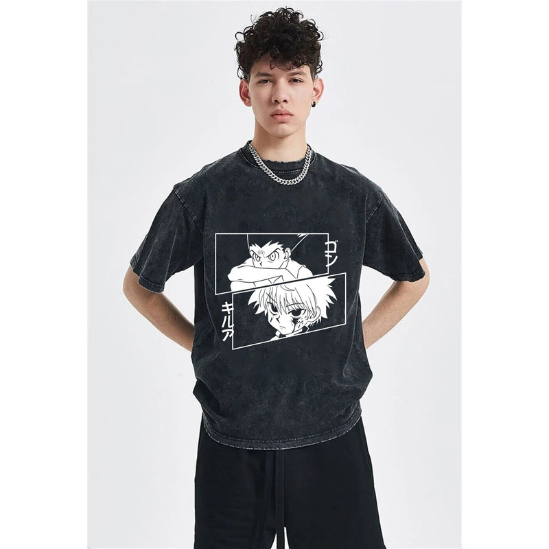 Unisex oversized vintage anime Tshirt, aesthetic clothing, Cotton washed shirts, graphic anime tee, anime manga shirts,anime lover gifts - 2.jpg