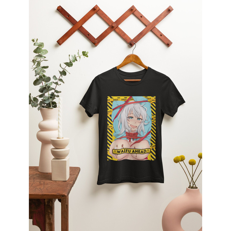Waifu ahead T-shirt, Anime shirt, Anime merch, Anime graphic tee, Waifu shirt, Anime lover gift, Manga lover gift, Manga waifu shirt - 1.jpg