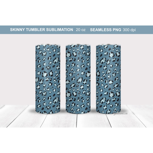 Blue leopard Tumbler Wrap Sublimation B 01.jpg