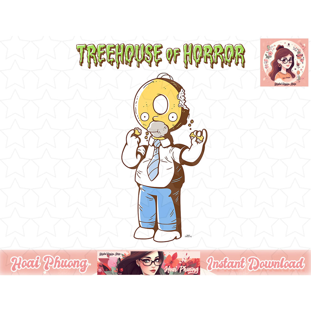The Simpsons Treehouse of Horror Homer Donut Head Halloween png, instant download.jpg