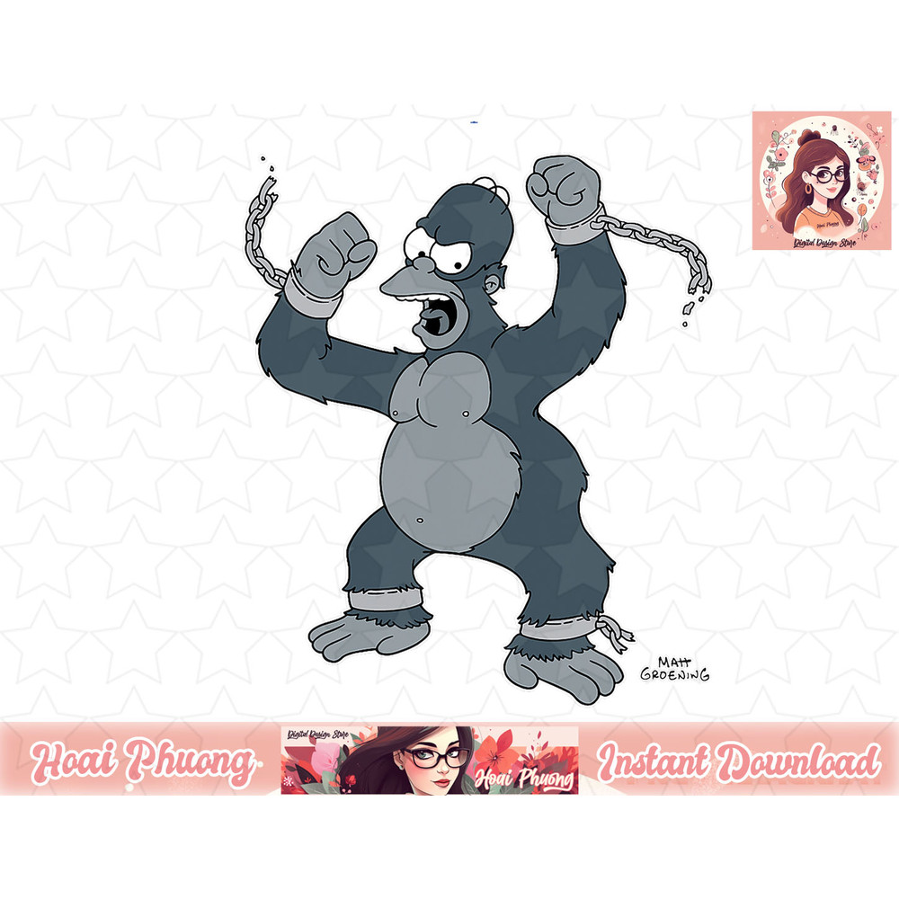 The Simpsons Treehouse of Horror Homer King Kong png, instant download.jpg
