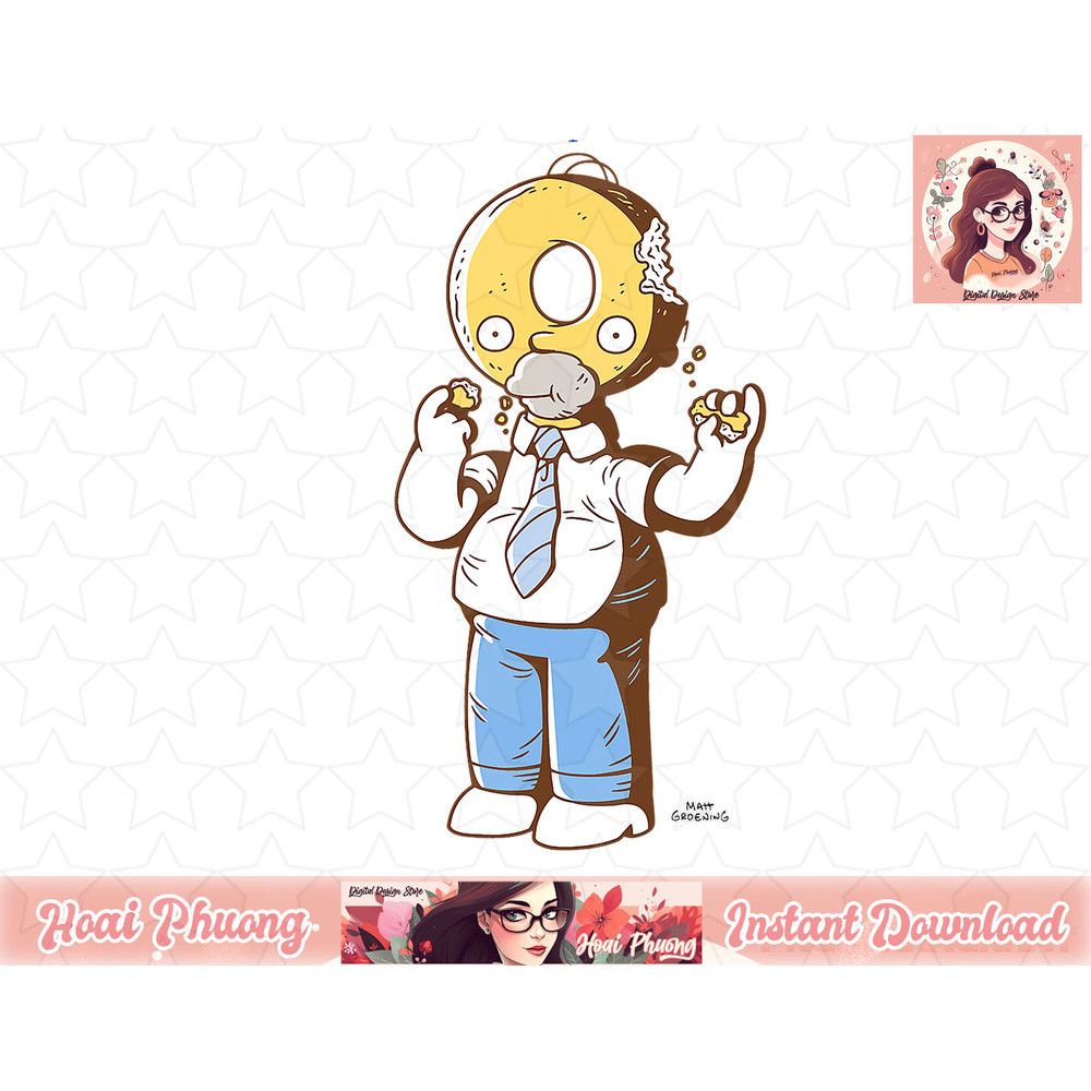 The Simpsons Treehouse of Horror Homer Simpson Donut Head png, instant download.jpg