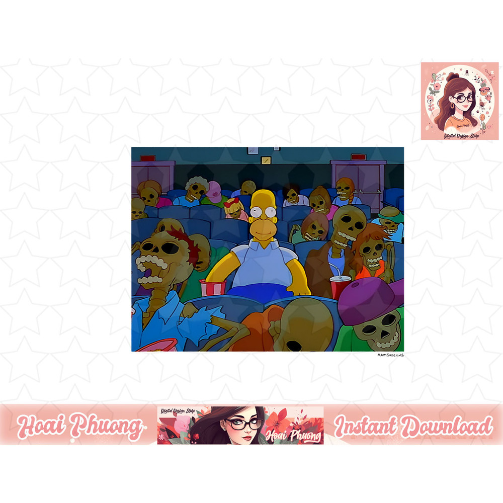The Simpsons Treehouse Of Horror Skeleton Theater Homer png, instant download.jpg
