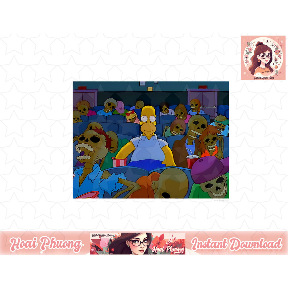 The Simpsons Treehouse Of Horror Skeleton Theater Homer V-2 png, instant download.jpg