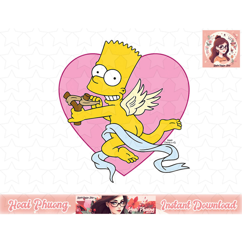 The Simpsons Valentine s Day Bart Simpson Cupid Prankster png, instant download.jpg