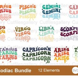retro zodiac bundle svg, zodiac png retro zodiac bundle svg, zodiac png