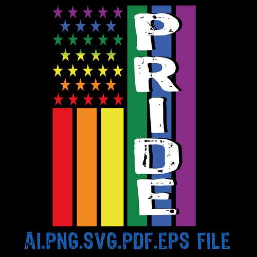 LGBT AMERICAN PRIDE FLAG Vector Digital file Ai,PDF,PDF,SVG,PNG files Sublimation Digital Vector File