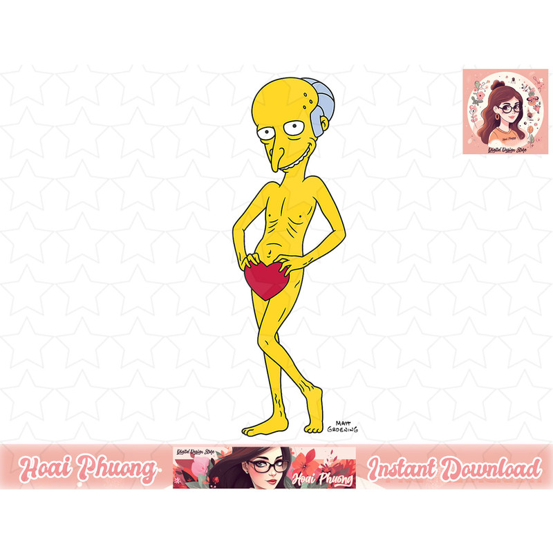 The Simpsons Valentine s Day Mr. Burns Be Mine Heart V-2 png, instant download.jpg