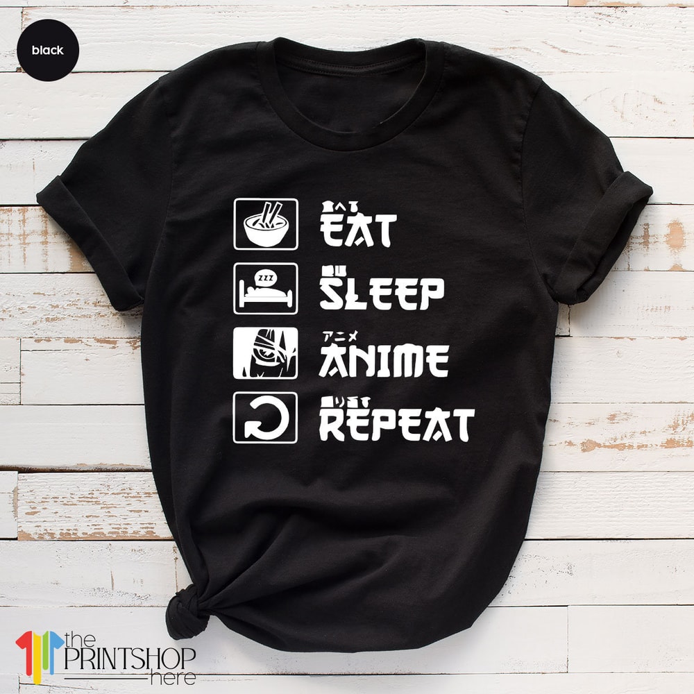 Anime TShirt, Anime T Shirt, Korean Drama Shirt, Japanese Manga Shirt, Eat Sleep Anime Repeat, Otaku TShirt, Anime Lover Gift - 4.jpg