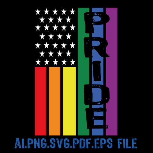 LGBT AMERICAN PRIDE FLAG Vector Digital file Ai,PDF,PDF,SVG,PNG files Sublimation Digital Vector File
