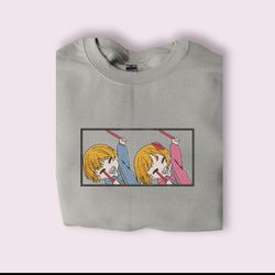 aqua - ruby , embroidered crewneck sweatshirt,t-shirt