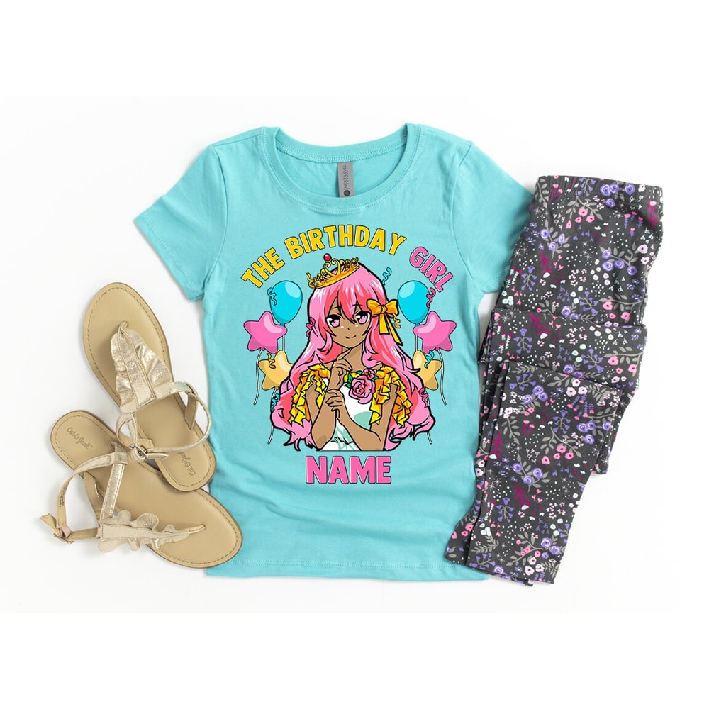 Birthday Girl Shirt, Black Girl Anime, Anime Birthday Shirt, Anime Birthday Party, Teen Birthday Girl, Black Girl Birthday, Anime Gifts - 3.jpg