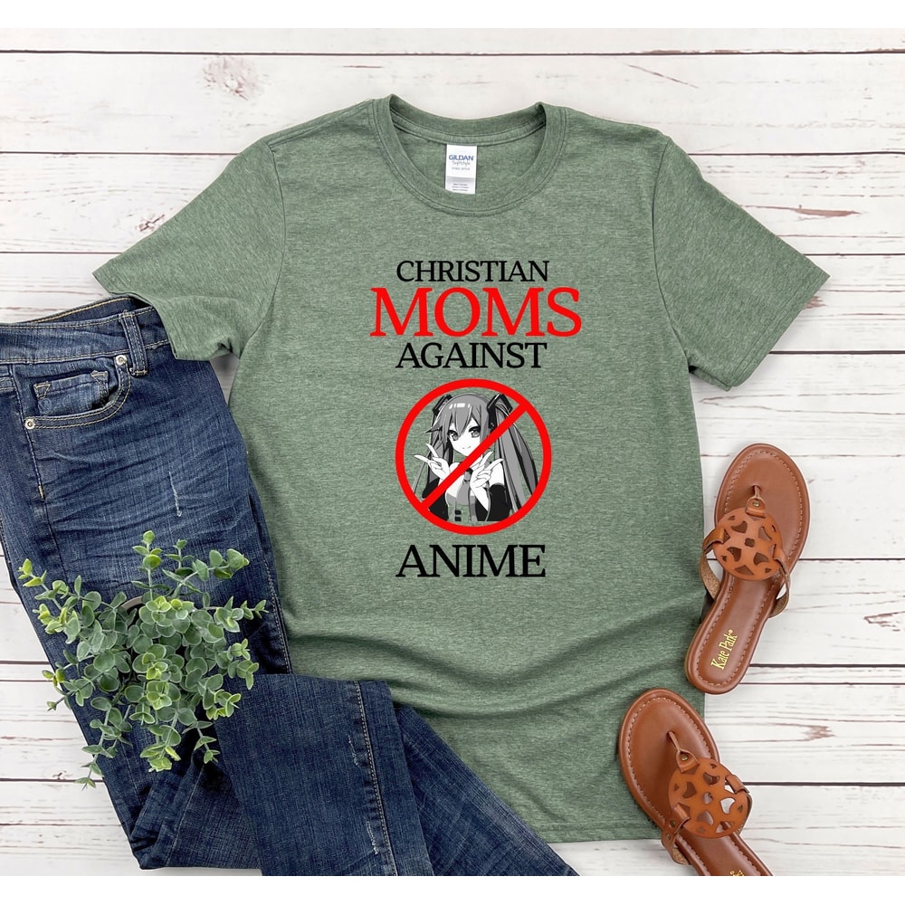 Christian Moms Against Anime Shirt, Anime Shirt, Christian Mom Shirt, Funny Anime Shirt, Funny Meme Shirt, Gift For Gamer - 1.jpg
