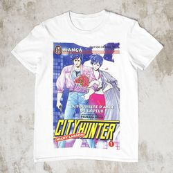 city hunter unisex t shirt vintage anime tee , anime gift, manga shirt, anime t shirt, 90s anime, harajuku clothing, jap