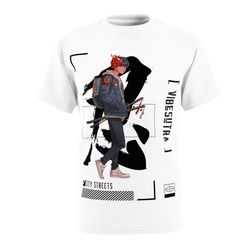 city street tee (white), graphic, t-shirts  anime, men, women, men t-shirt , women t-shirt, street wear, short sleeve, a