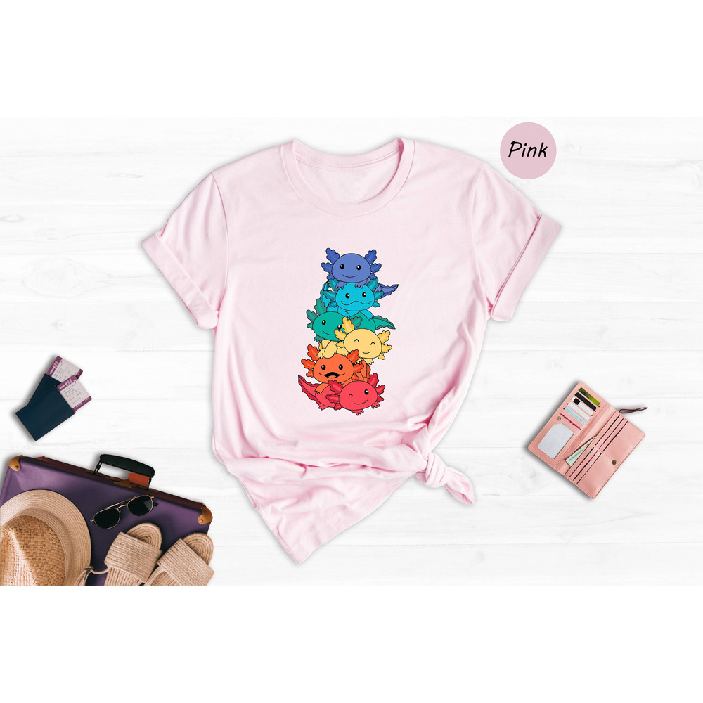 Gay Pride Axolotl T-shirt, LGBT Kawaii Axolotl Tee, Cute Anime Rainbow Gift, Gay Pride LGBTQ Shirt, Lesbian Gift - 5.jpg