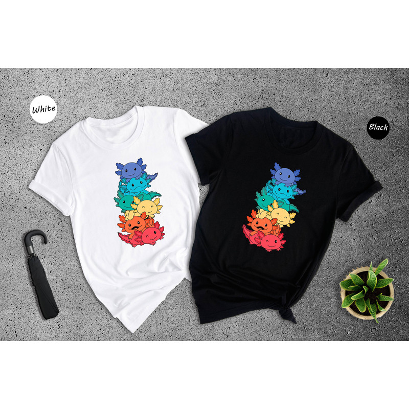 Gay Pride Axolotl T-shirt, LGBT Kawaii Axolotl Tee, Cute Anime Rainbow Gift, Gay Pride LGBTQ Shirt, Lesbian Gift - 7.jpg