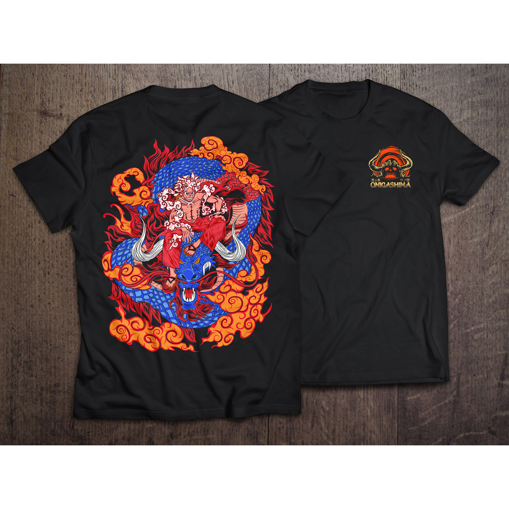 Gear 5th Sun God Nika X Kaido King of the Beast - Wanokuni - Straw Hat Anime Unisex Short Sleeve T-Shirt - 1.jpg