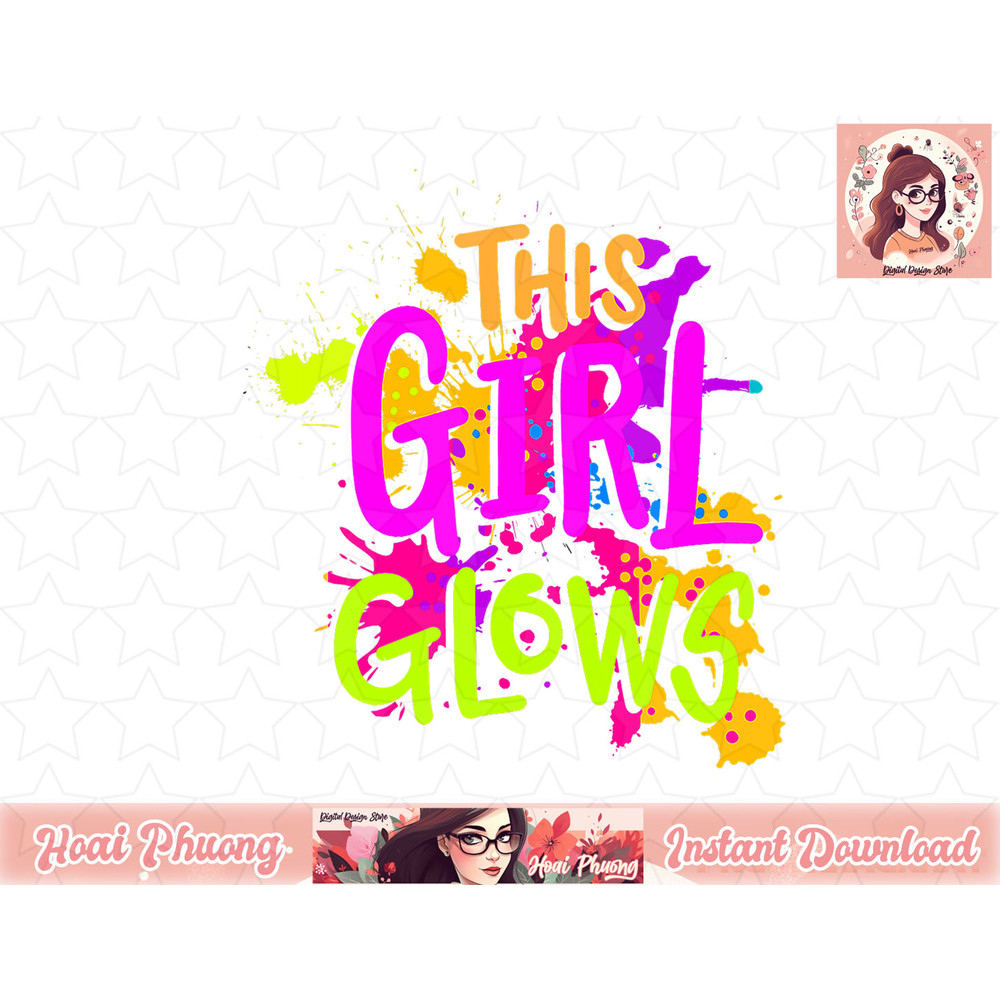 This Girl Glows Costume 80s Glow Halloween Party Outfit png, instant download.jpg