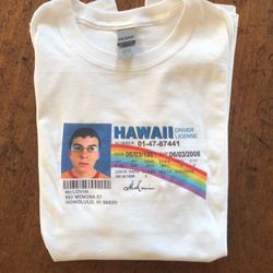 mclovin from superbad white graphic vintage-style t-shirt (unisex)