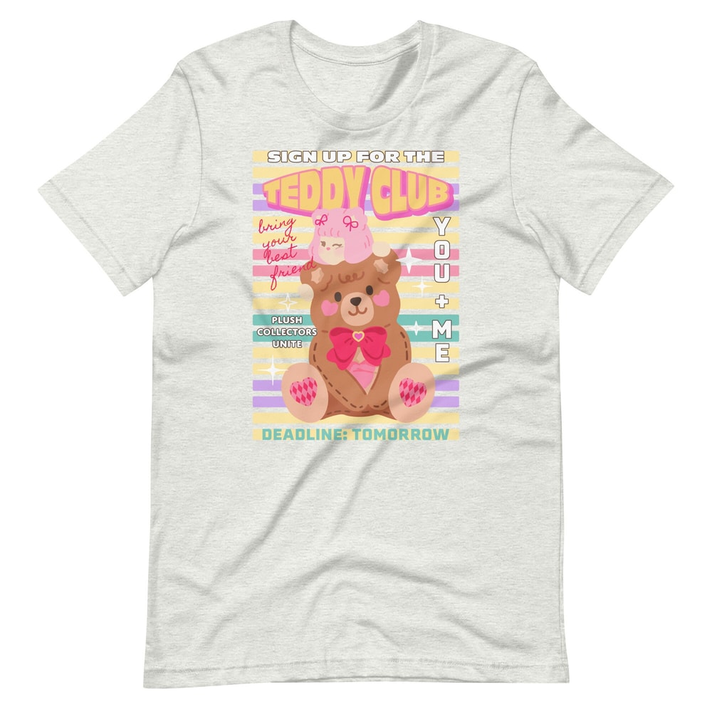 Teddy Club graphic Unisex t-shirt Kawaii cute teddy bear illustration, KPOP anime harajuku highteen fashion, vintage kidcore aesthetic - 5.jpg