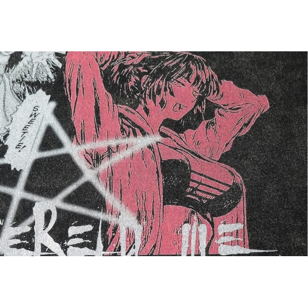 Unisex Hip Hop Streetwear Oversize T Shirt Women Man Thriller Comic Graphics T-Shirt Summer Washed Old FuJiang Anime Top Tees - 7.jpg