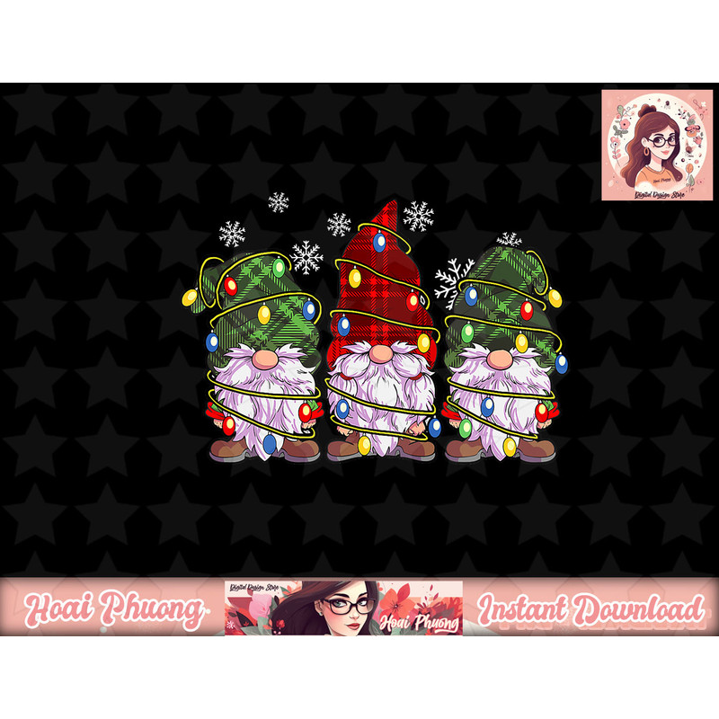 Three Gnomes Shirt Men Women Buffalo Plaid Red Christmas png, instant download.jpg