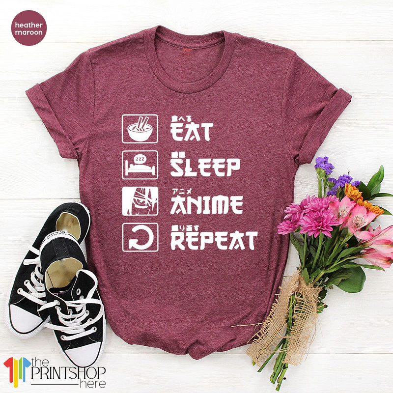 Anime TShirt, Anime T Shirt, Korean Drama Shirt, Japanese Manga Shirt, Eat Sleep Anime Repeat, Otaku TShirt, Anime Lover Gift - 2.jpg