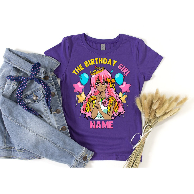 Birthday Girl Shirt, Black Girl Anime, Anime Birthday Shirt, Anime Birthday Party, Teen Birthday Girl, Black Girl Birthday, Anime Gifts - 4.jpg