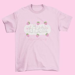 bunny babies t-shirt , cute t-shirt, kawaii t-shirt, cute gift, pink t-shirt, aesthetic t-shirt, anime t-shirt, kawaii c