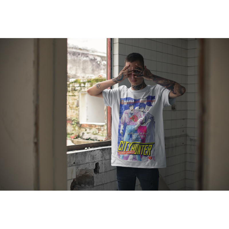 City Hunter Unisex T Shirt Vintage Anime Tee , Anime Gift, Manga Shirt, Anime T Shirt, 90s Anime, Harajuku clothing, Japanese aesthetic tee - 2.jpg